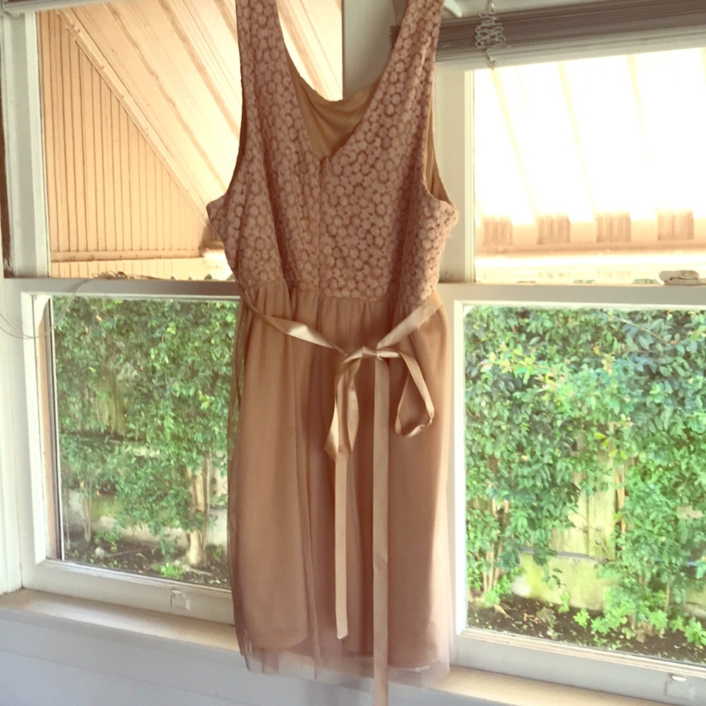 Tan chiffon dress